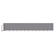 Wallmount Room Divider - 4'H x 23' 10" - 13 Panel, Select Gray, Fabric