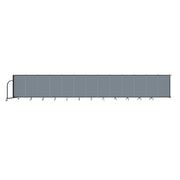 Wallmount Room Divider - 4'H x 23' 10" - 13 Panel, Summer Blue, Fabric