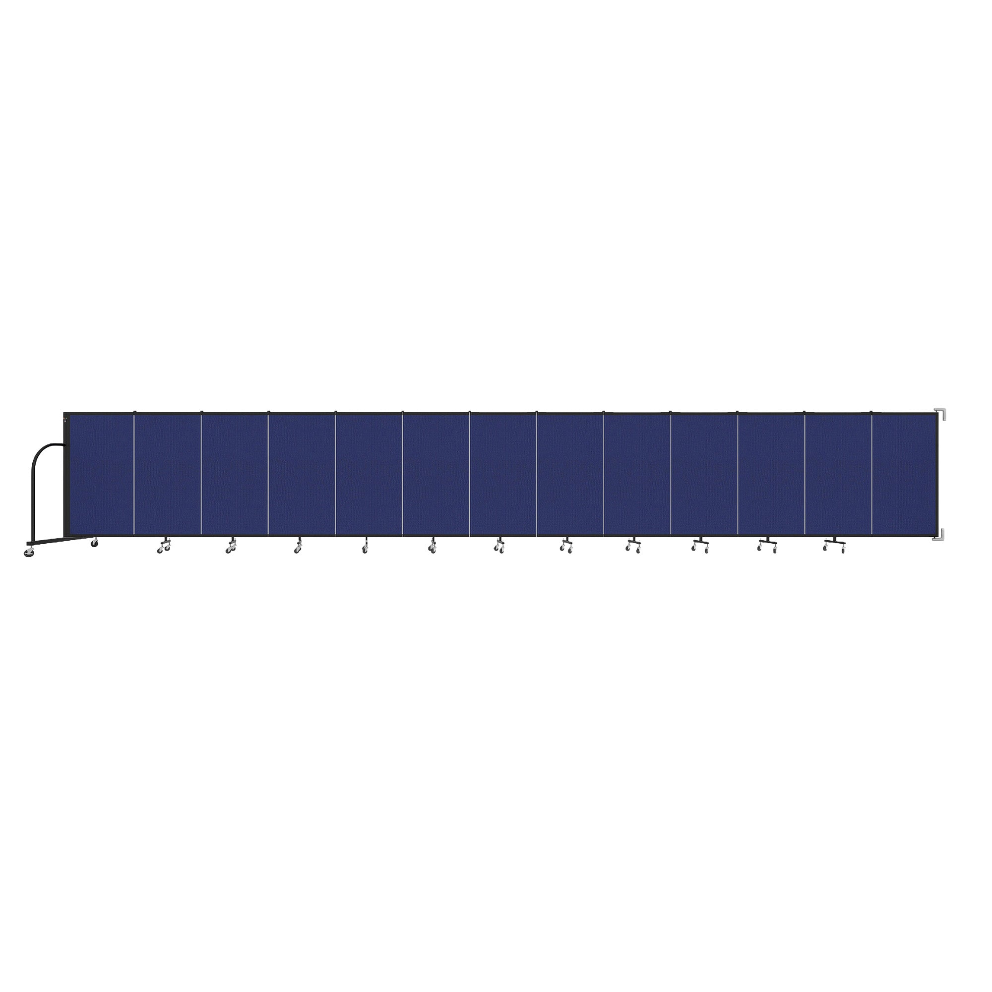Wallmount Room Divider - 4'H x 23' 10" - 13 Panel, Royal Blue, Fabric
