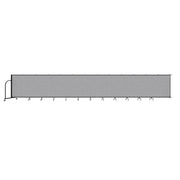 Wallmount Room Divider - 4'H x 23' 10" - 13 Panel, Gray Smoke, Fabric