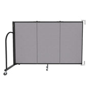 Wallmount Room Divider - 4'H x 5' 6"L - 3 Panel, Select Gray, Fabric