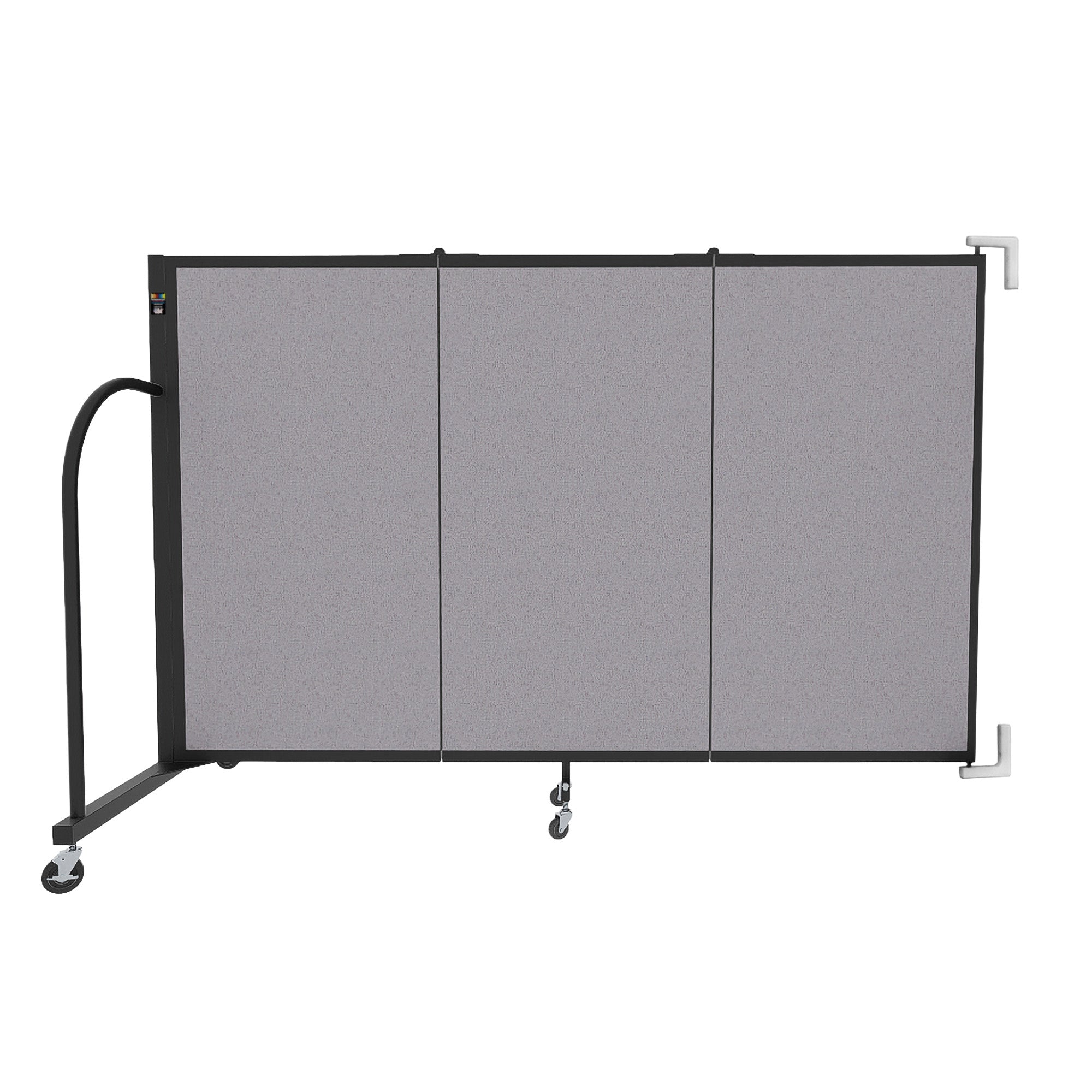 Wallmount Room Divider - 4'H x 5' 6"L - 3 Panel, Select Gray, Fabric
