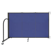 Wallmount Room Divider - 4'H x 5' 6"L - 3 Panel, Royal Blue, Fabric