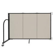 Wallmount Room Divider - 4'H x 5' 6"L - 3 Panel, Sand, Fabric