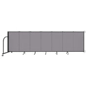 Wallmount Room Divider - 4'H x 12' 10"L - 7 Panel, Select Gray, Fabric