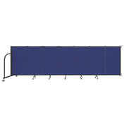 Wallmount Room Divider - 4'H x 12' 10"L - 7 Panel, Royal Blue, Fabric