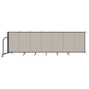 Wallmount Room Divider - 4'H x 12' 10"L - 7 Panel, Sand, Fabric