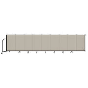Wallmount Room Divider - 4'H x 16' 6"L - 9 Panel, Sand, Fabric