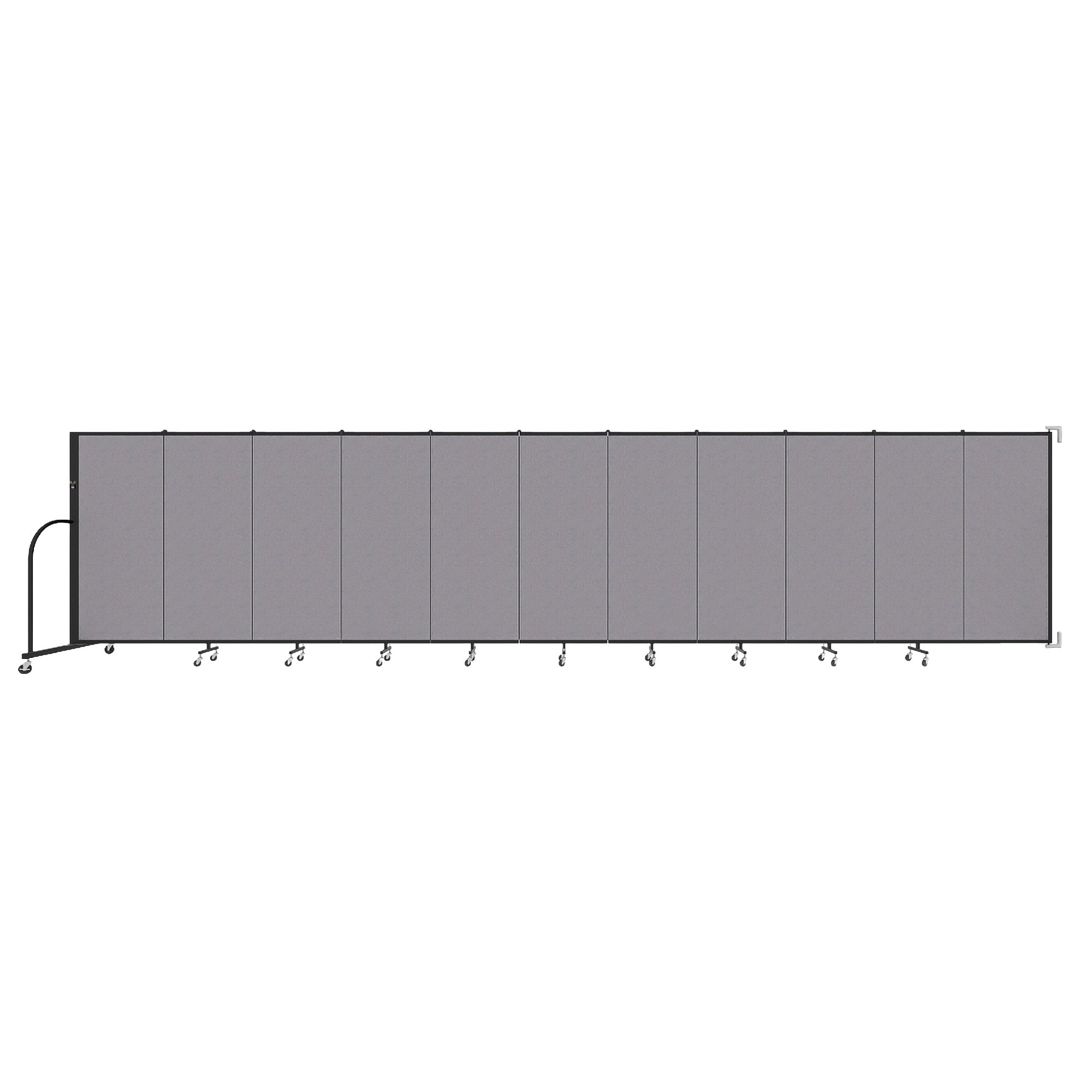 Wallmount Room Divider - 5'H x 20' 2"L - 11 Panel, Select Gray, Fabric