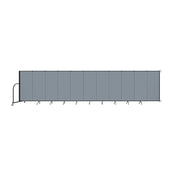 Wallmount Room Divider - 5'H x 20' 2"L - 11 Panel, Summer Blue, Fabric