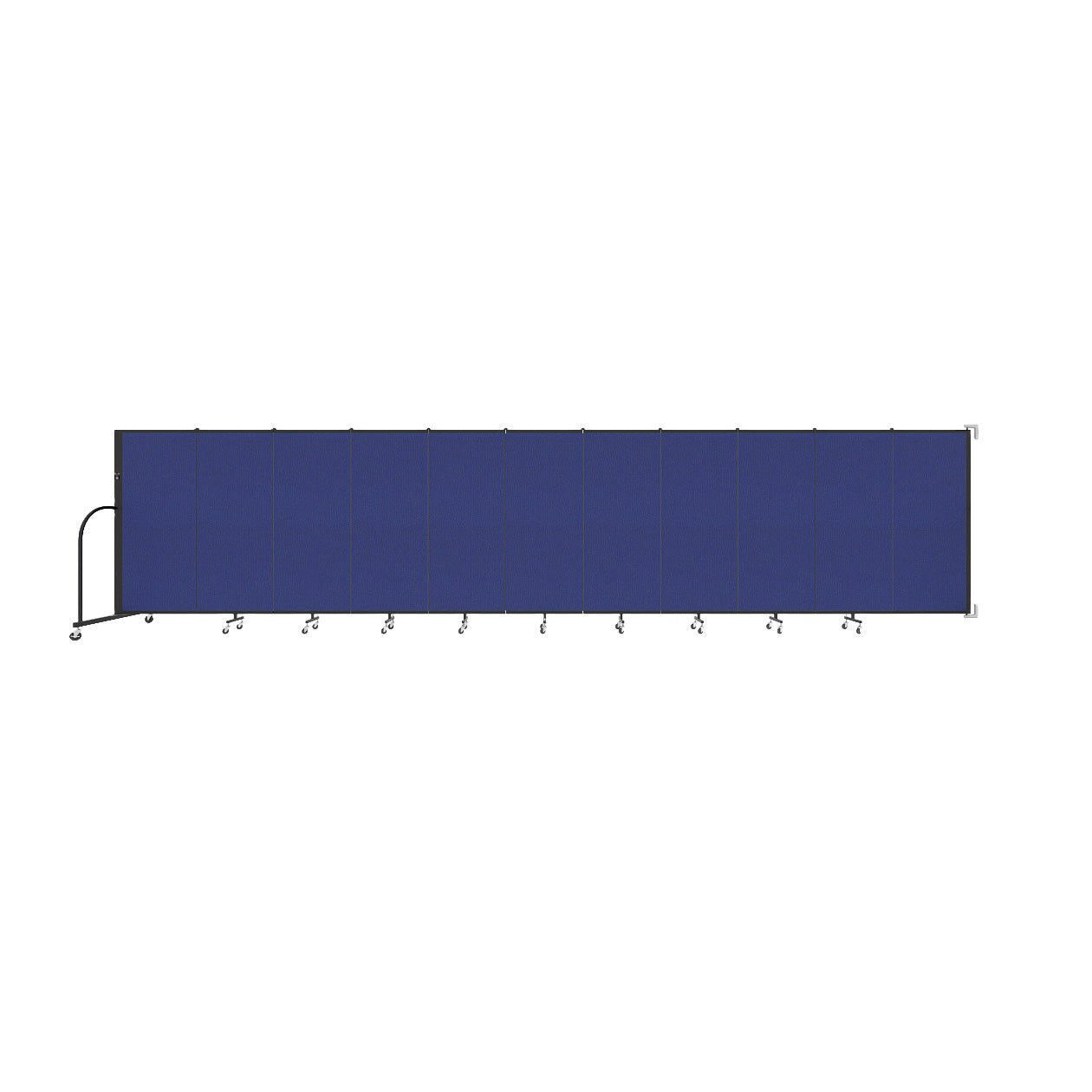 Wallmount Room Divider - 5'H x 20' 2"L - 11 Panel, Royal Blue, Fabric