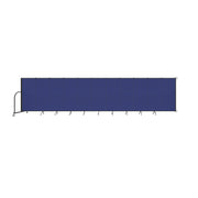 Wallmount Room Divider - 5'H x 20' 2"L - 11 Panel, Royal Blue, Fabric