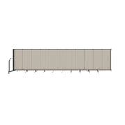 Wallmount Room Divider - 5'H x 20' 2"L - 11 Panel, Sand, Fabric