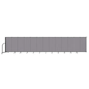 Wallmount Room Divider - 5'H x 23' 10" - 13 Panel, Select Gray, Fabric
