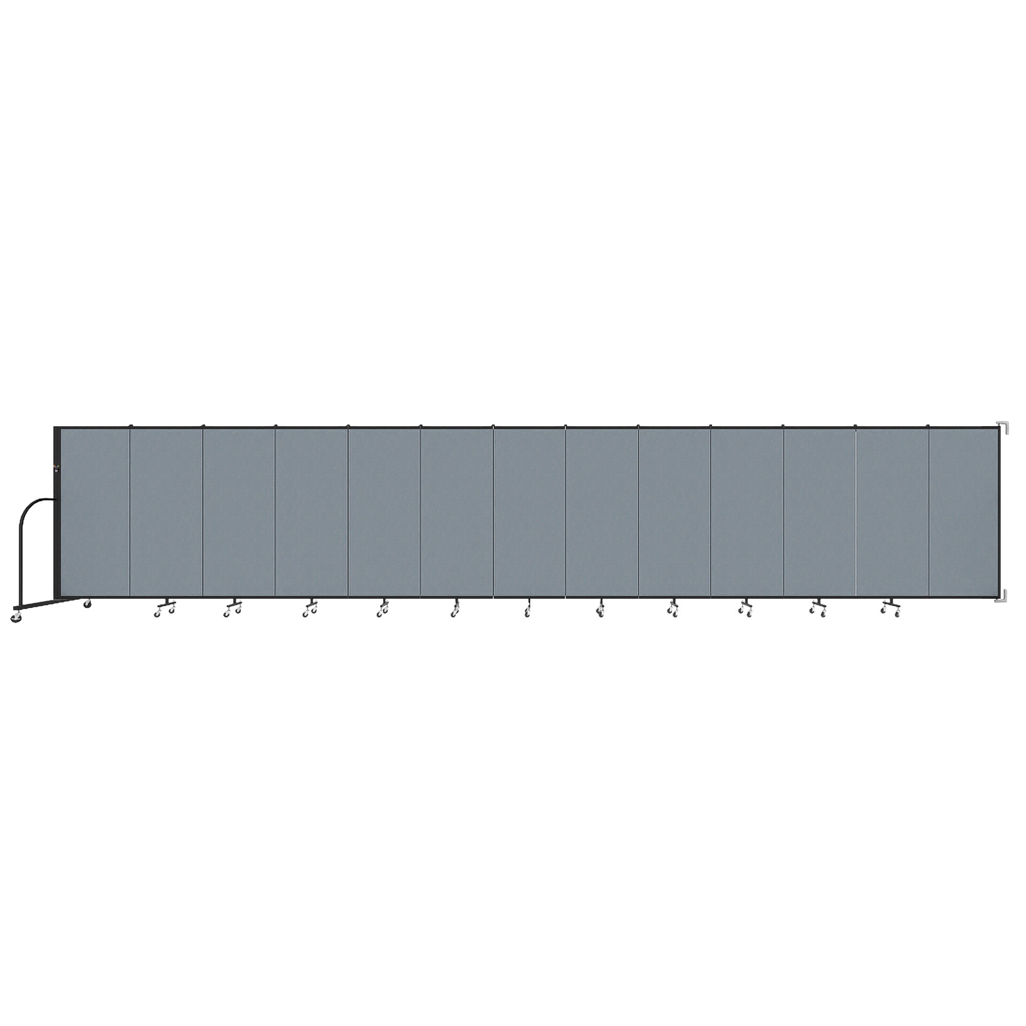 Wallmount Room Divider - 5'H x 23' 10" - 13 Panel, Summer Blue, Fabric