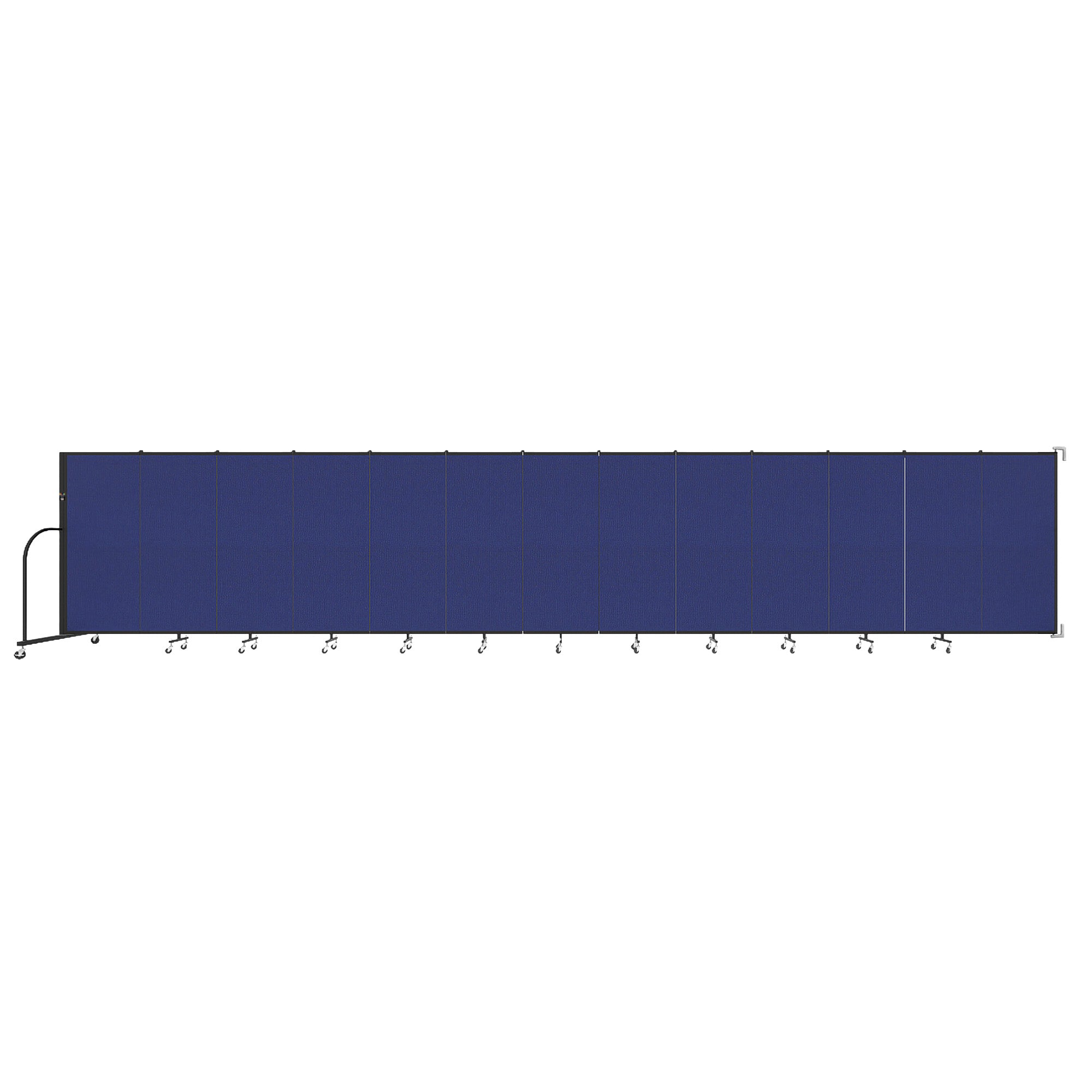 Wallmount Room Divider - 5'H x 23' 10" - 13 Panel, Royal Blue, Fabric