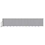 Wallmount Room Divider - 5'H x 23' 10" - 13 Panel, Gray Smoke, Fabric