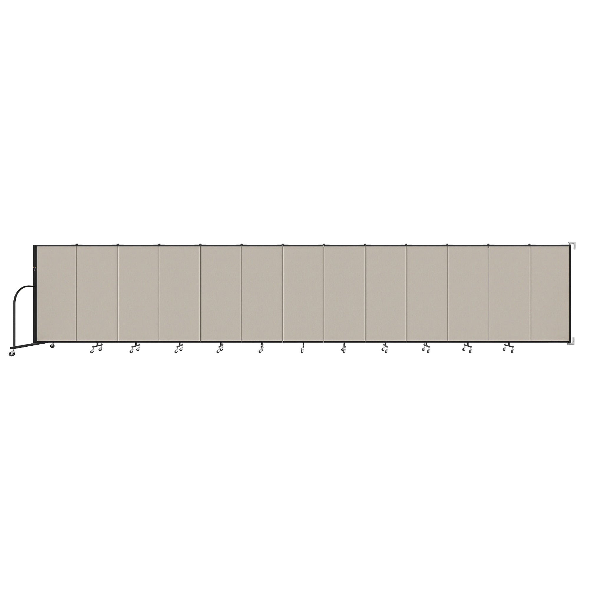 Wallmount Room Divider - 5'H x 23' 10" - 13 Panel, Sand, Fabric