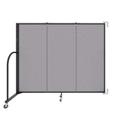 Wallmount Room Divider - 5'H x 5' 6"L - 3 Panel, Select Gray, Fabric