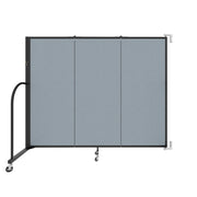 Wallmount Room Divider - 5'H x 5' 6"L - 3 Panel, Summer Blue, Fabric