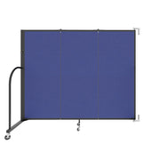 Wallmount Room Divider - 5'H x 5' 6"L - 3 Panel, Royal Blue, Fabric