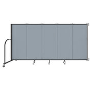 Wallmount Room Divider - 5'H x 9' 2"L - 5 Panel, Summer Blue, Fabric