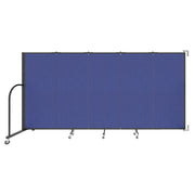 Wallmount Room Divider - 5'H x 9' 2"L - 5 Panel, Royal Blue, Fabric
