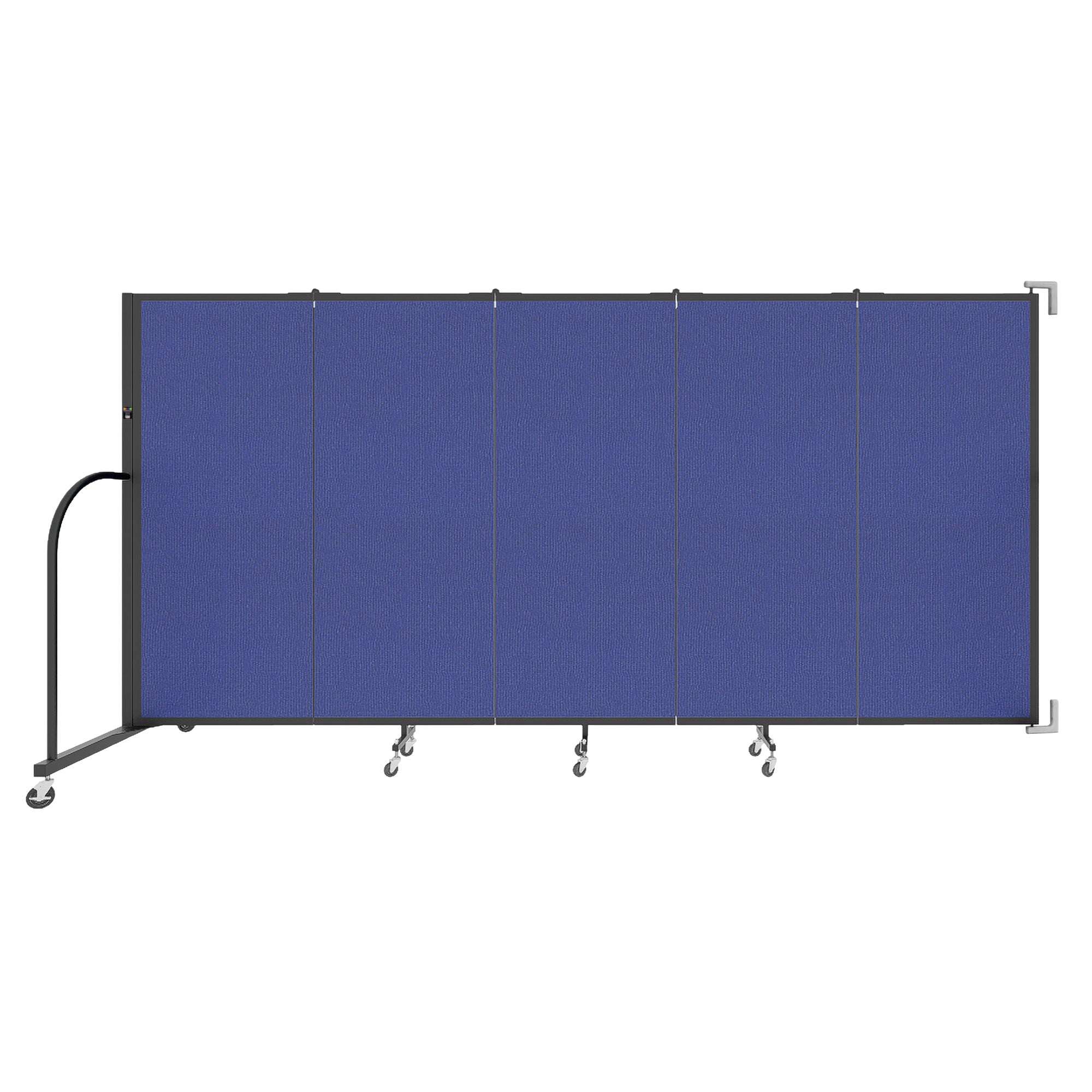 Wallmount Room Divider - 5'H x 9' 2"L - 5 Panel, Royal Blue, Fabric