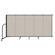 Wallmount Room Divider - 5'H x 9' 2"L - 5 Panel, Sand, Fabric