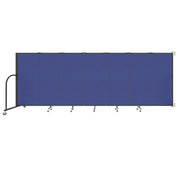 Wallmount Room Divider - 5'H x 12' 10"L - 7 Panel, Royal Blue, Fabric