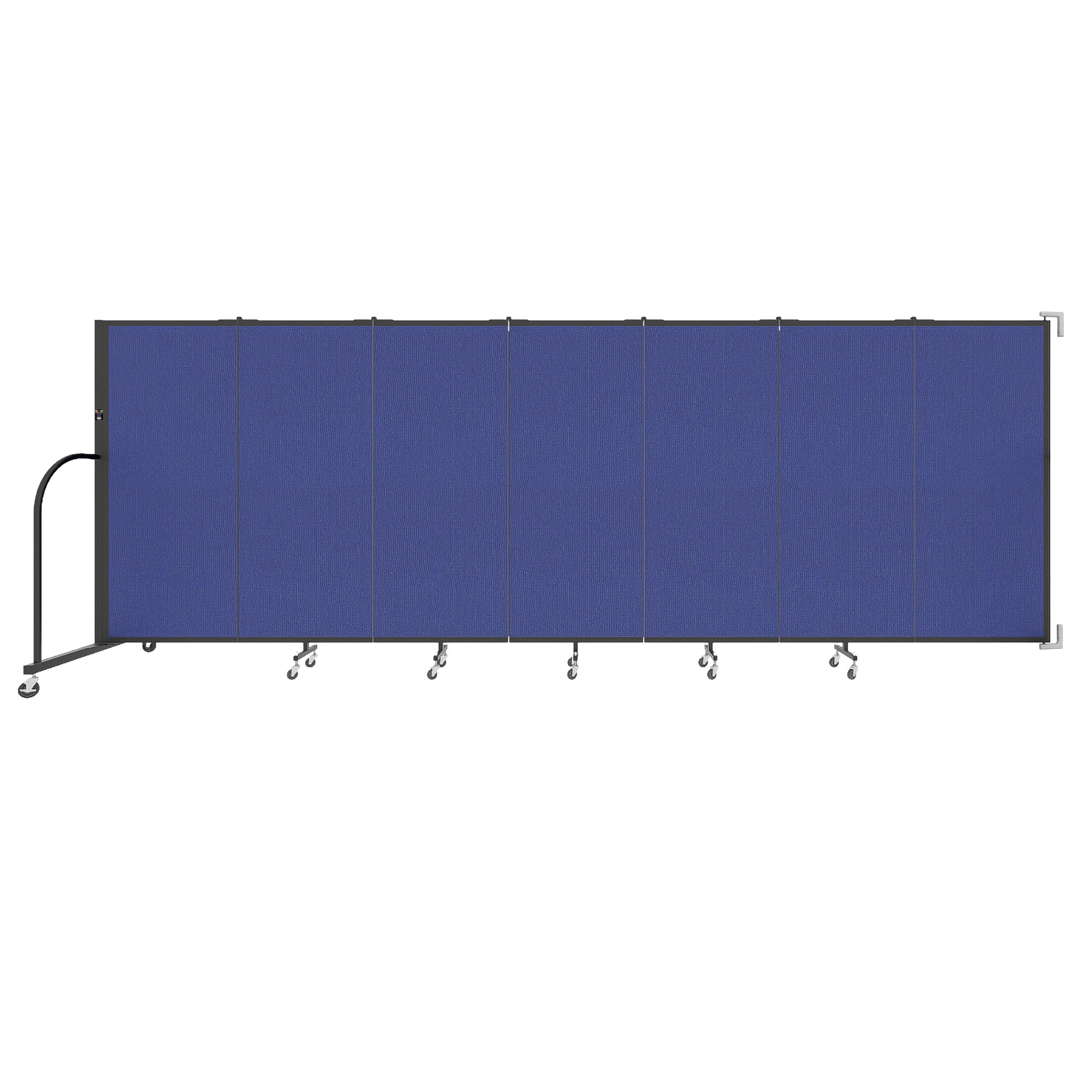 Wallmount Room Divider - 5'H x 12' 10"L - 7 Panel, Royal Blue, Fabric