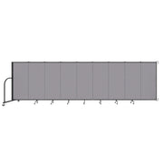 Wallmount Room Divider - 5'H x 16' 6"L - 9 Panel, Select Gray, Fabric
