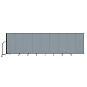 Wallmount Room Divider - 5'H x 16' 6"L - 9 Panel, Summer Blue, Fabric