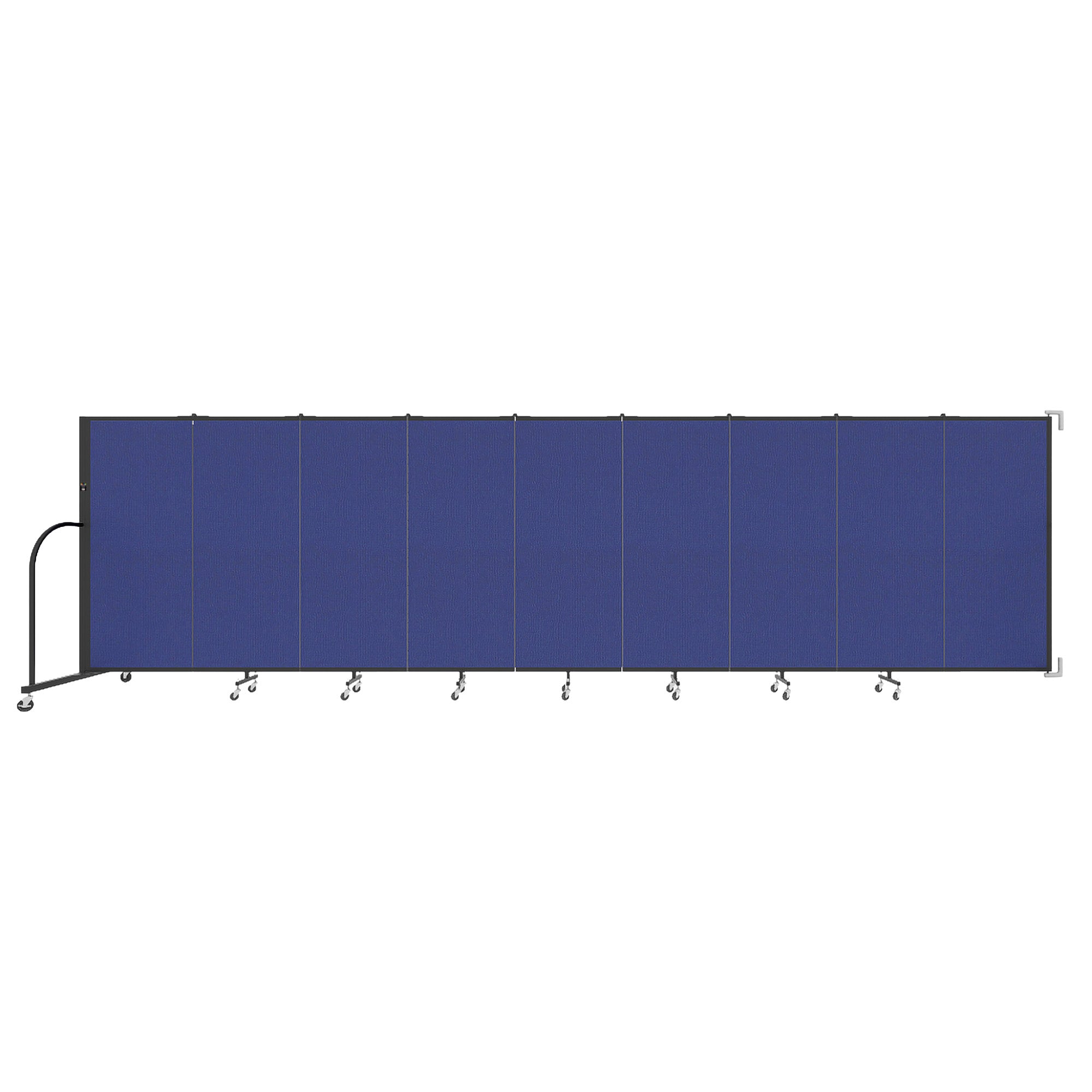Wallmount Room Divider - 5'H x 16' 6"L - 9 Panel, Royal Blue, Fabric