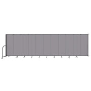Wallmount Room Divider - 6'H x 20' 2"L - 11 Panel, Select Gray, Fabric