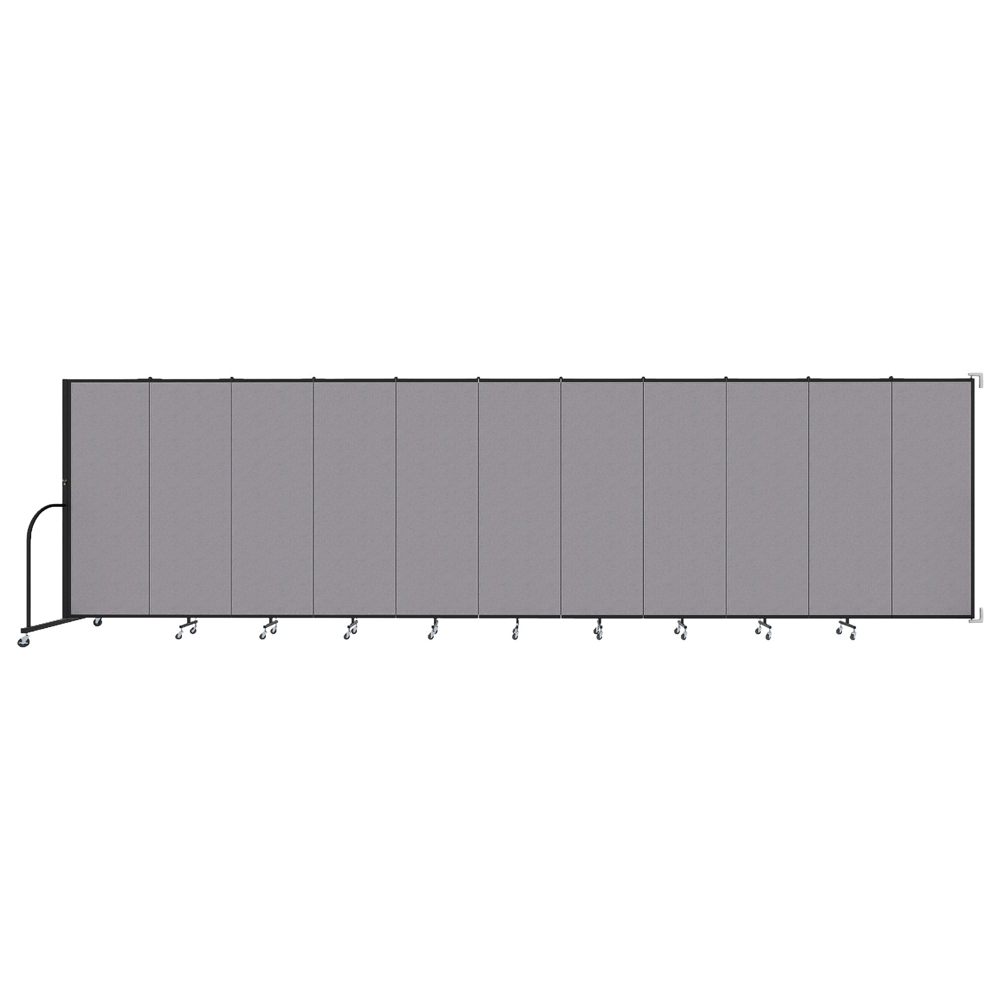 Wallmount Room Divider - 6'H x 20' 2"L - 11 Panel, Select Gray, Fabric