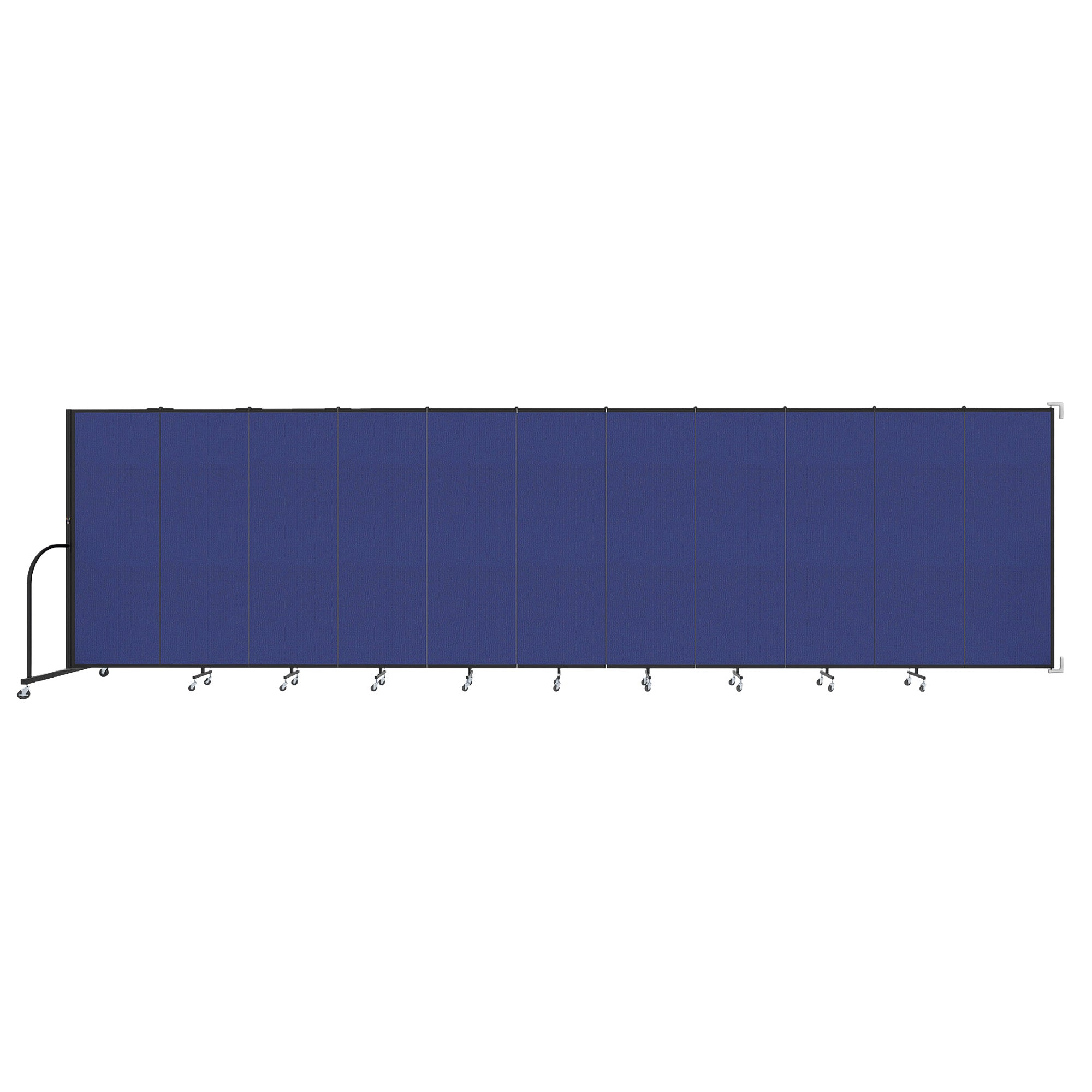 Wallmount Room Divider - 6'H x 20' 2"L - 11 Panel, Royal Blue, Fabric