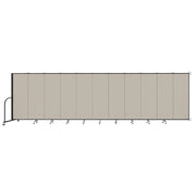 Wallmount Room Divider - 6'H x 20' 2"L - 11 Panel, Sand, Fabric