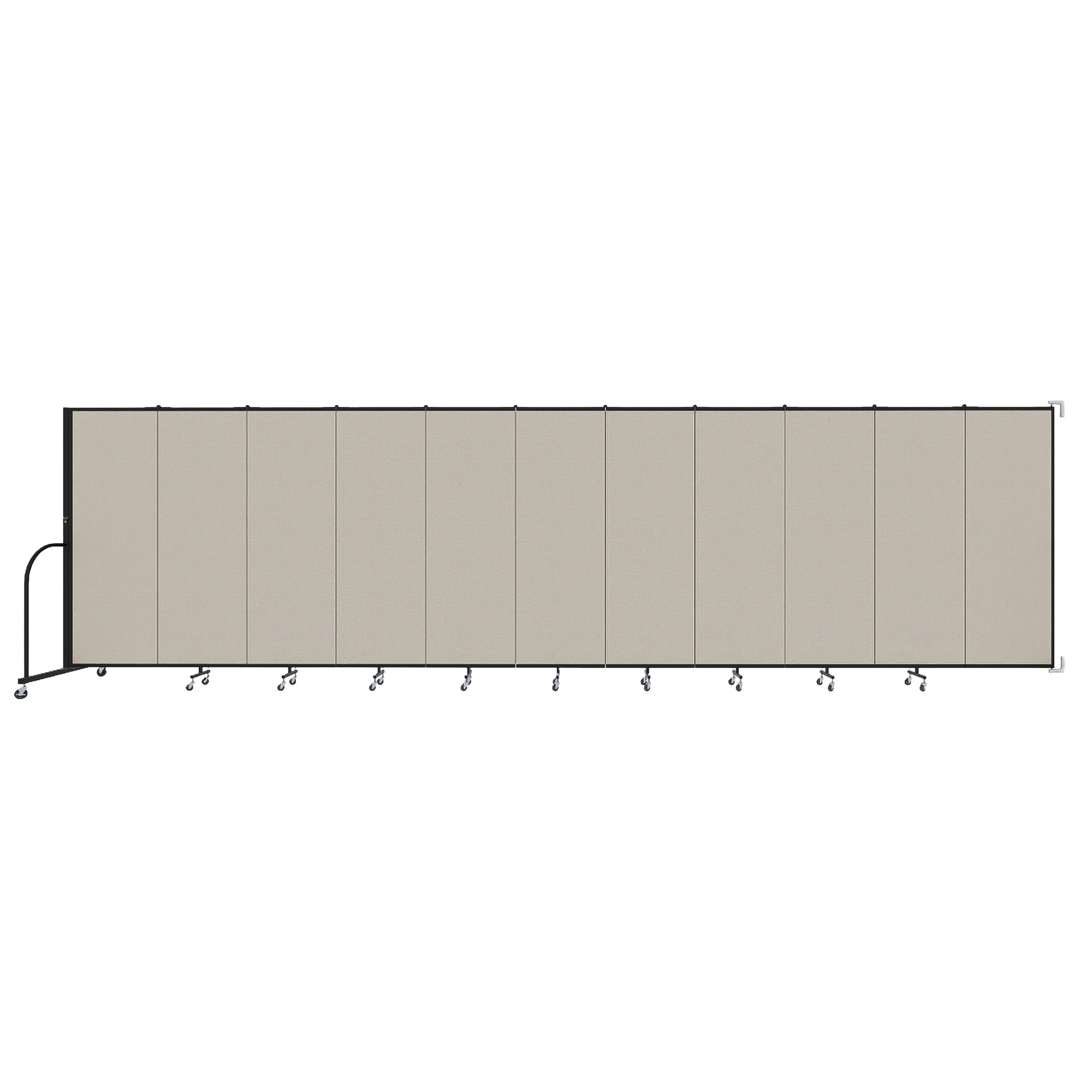 Wallmount Room Divider - 6'H x 20' 2"L - 11 Panel, Sand, Fabric