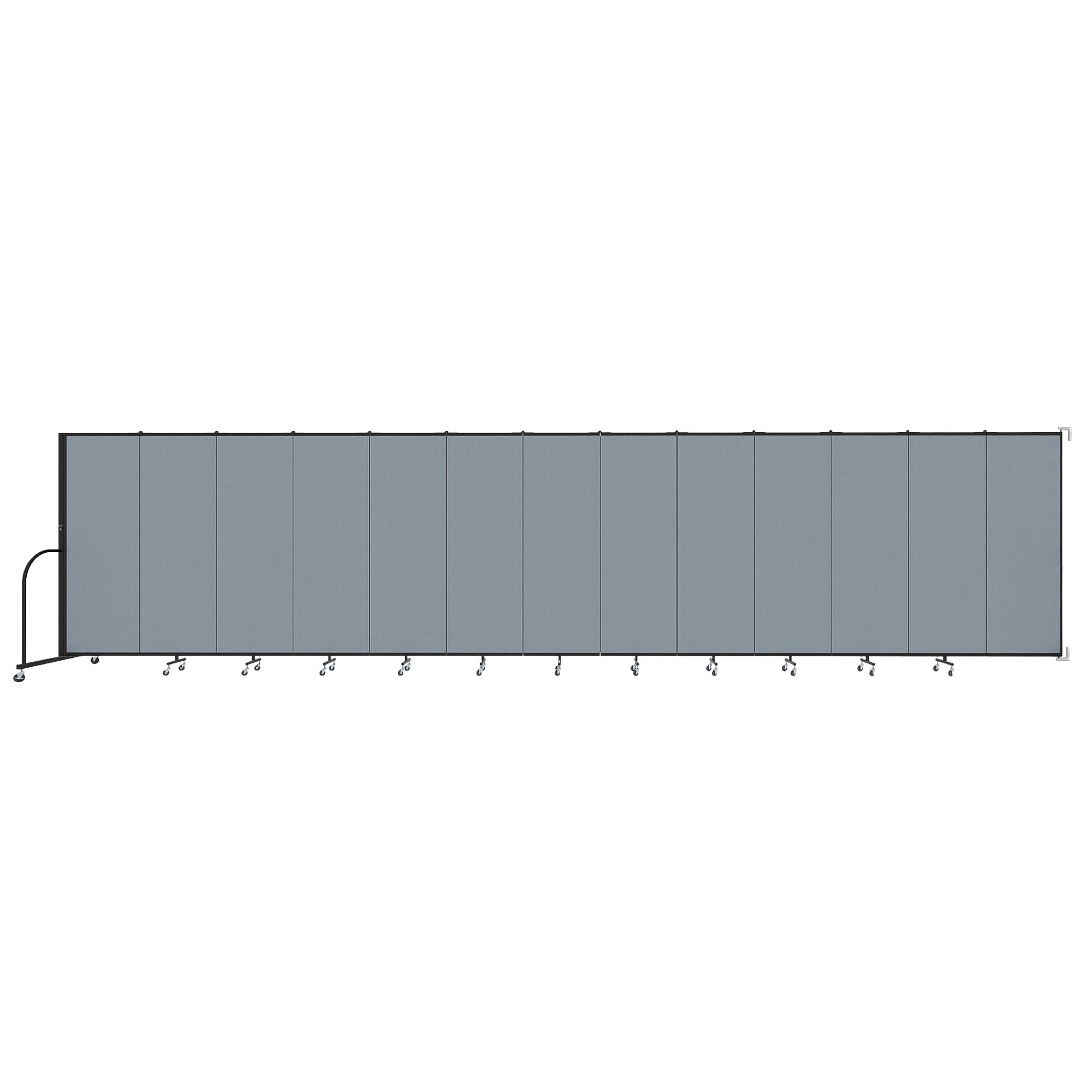 Wallmount Room Divider - 6'H x 23' 10" - 13 Panel, Summer Blue, Fabric