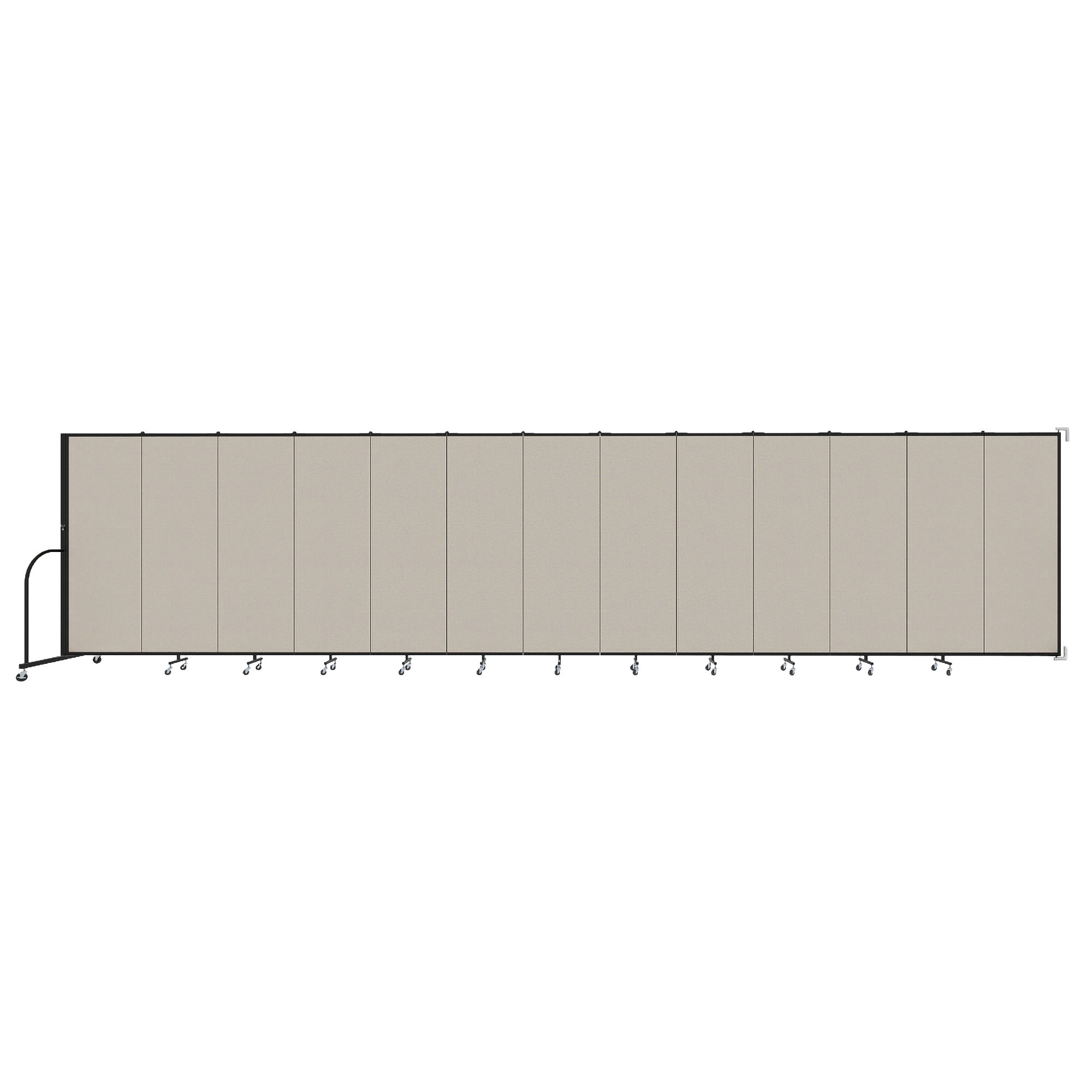 Wallmount Room Divider - 6'H x 23' 10" - 13 Panel, Sand, Fabric