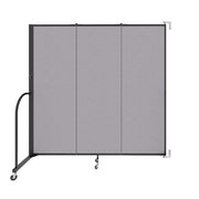 Wallmount Room Divider - 6'H x 5' 6"L - 3 Panel, Select Gray, Fabric