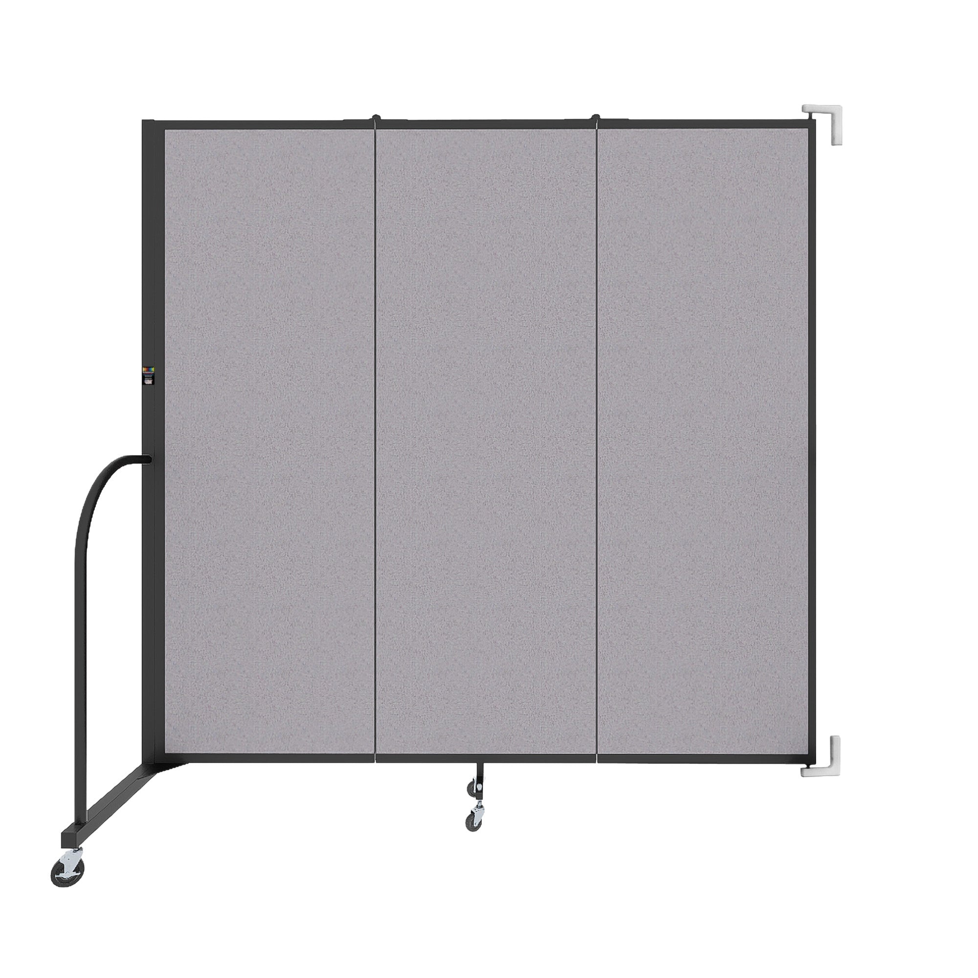 Wallmount Room Divider - 6'H x 5' 6"L - 3 Panel, Select Gray, Fabric