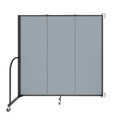 Wallmount Room Divider - 6'H x 5' 6"L - 3 Panel, Summer Blue, Fabric