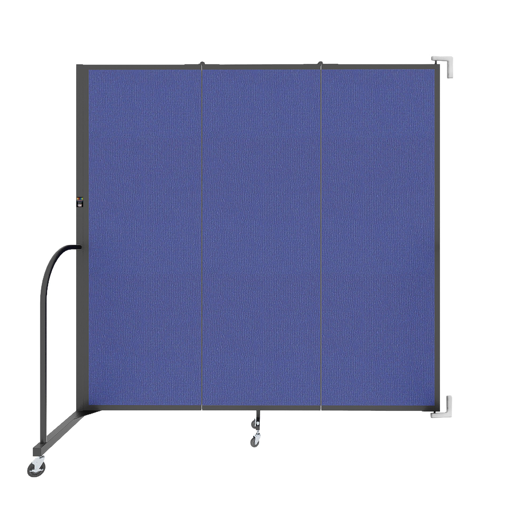 Wallmount Room Divider - 6'H x 5' 6"L - 3 Panel, Royal Blue, Fabric
