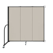 Wallmount Room Divider - 6'H x 5' 6"L - 3 Panel, Sand, Fabric