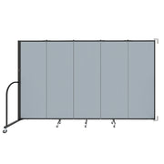 Wallmount Room Divider - 6'H x 9' 2"L - 5 Panel, Summer Blue, Fabric