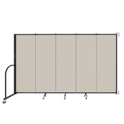 Wallmount Room Divider - 6'H x 9' 2"L - 5 Panel, Sand, Fabric