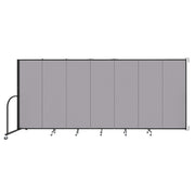 Wallmount Room Divider - 6'H x 12' 10"L - 7 Panel, Select Gray, Fabric