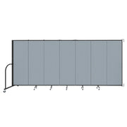 Wallmount Room Divider - 6'H x 12' 10"L - 7 Panel, Summer Blue, Fabric